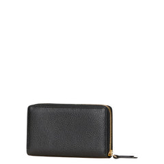 グッチ GGマーモント ラウンドファスナー 長財布 456117 ブラック レザー レディース GUCCI 【中古】