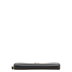 グッチ GGマーモント ラウンドファスナー 長財布 456117 ブラック レザー レディース GUCCI 【中古】