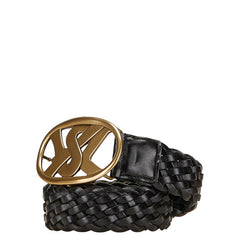 サンローラン YSLロゴ バックル ベルト サイズ:95/38 141516 ブラック ゴールド レザー メッキ メンズ SAINT LAURENT 【中古】