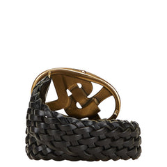 サンローラン YSLロゴ バックル ベルト サイズ:95/38 141516 ブラック ゴールド レザー メッキ メンズ SAINT LAURENT 【中古】