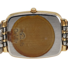 オメガ デビル Deville スクエア 腕時計 クオーツ ゴールド文字盤 ステンレススチール メッキ メンズ OMEGA 【中古】