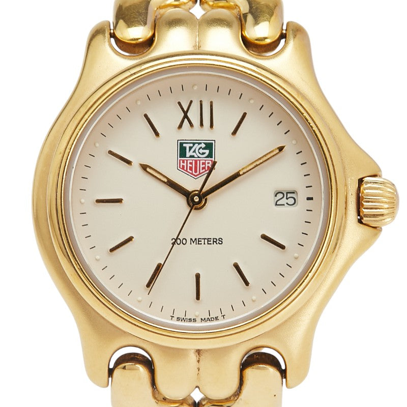 タグホイヤー セル デイト 腕時計 S04.713M クオーツ ベージュ文字盤 ステンレススチール メッキ ボーイズ TAG HEUER 【中古】