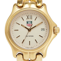 タグホイヤー セル デイト 腕時計 S04.713M クオーツ ベージュ文字盤 ステンレススチール メッキ ボーイズ TAG HEUER 【中古】