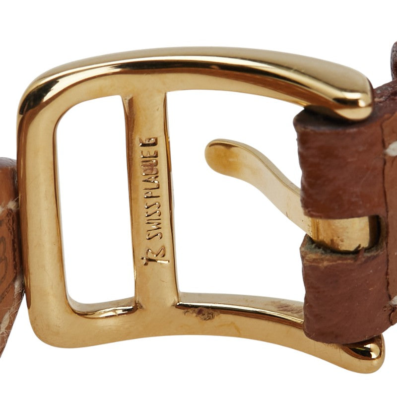 エルメス ケリーウォッチ 腕時計 KE1.201 クオーツ ゴールド文字盤 メッキ レザー レディース HERMES 【中古】