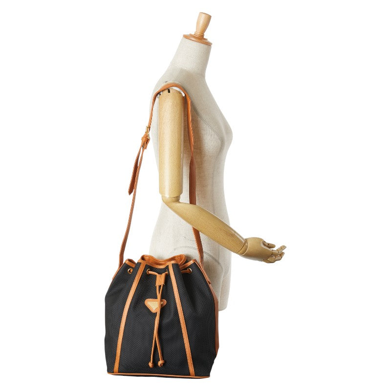 サンローラン 斜め掛け ショルダーバッグ ブラック ブラウン PVC レザー レディース SAINT LAURENT 【中古】