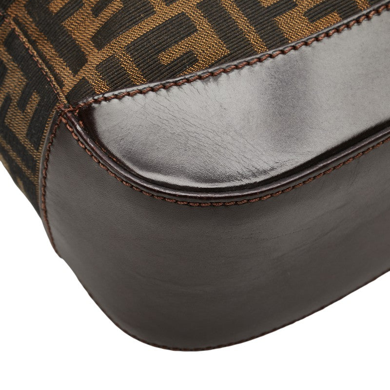 フェンディ ズッカ ハンドバッグ トートバッグ 16328 ブラウン キャンバス レザー レディース FENDI 【中古】