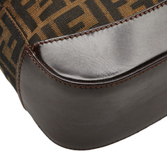 フェンディ ズッカ ハンドバッグ トートバッグ 16328 ブラウン キャンバス レザー レディース FENDI 【中古】