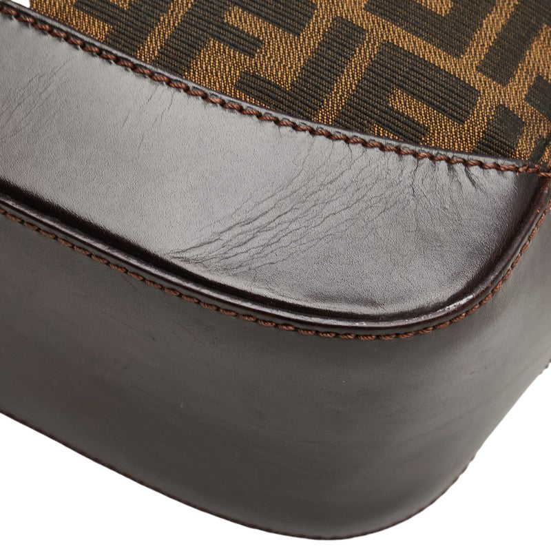 フェンディ ズッカ ハンドバッグ トートバッグ 16328 ブラウン キャンバス レザー レディース FENDI 【中古】
