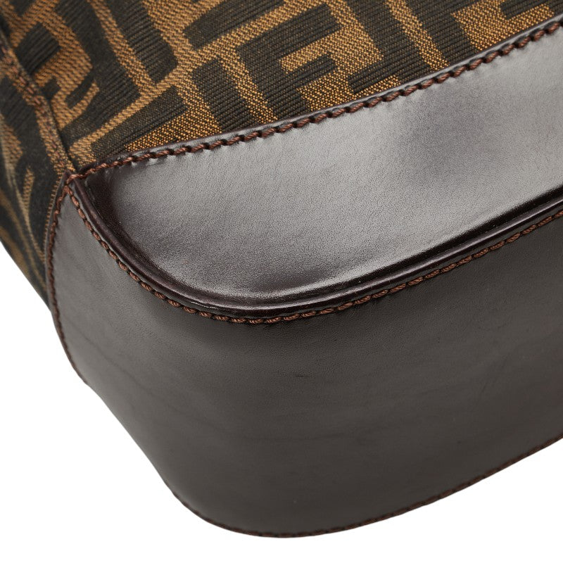 フェンディ ズッカ ハンドバッグ トートバッグ 16328 ブラウン キャンバス レザー レディース FENDI 【中古】