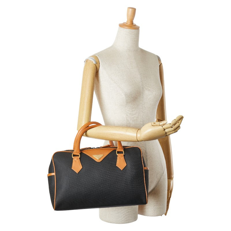 サンローラン ミニボストンバッグ ハンドバッグ ブラック ブラウン PVC レザー レディース SAINT LAURENT 【中古】
