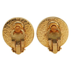 シャネル ヴィンテージ ココマーク ラウンド イヤリング ゴールド メッキ フェイクパール レディース CHANEL 【中古】