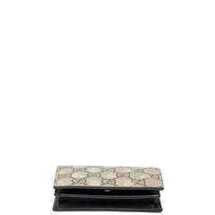 グッチ ビープリント GGスプリーム 二つ折り財布 508757 ベージュ ブラウン ゴールド PVC レディース GUCCI 【中古】