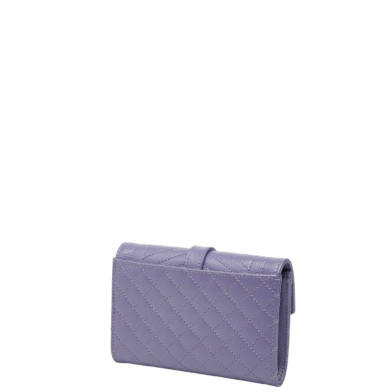 サンローラン YSL エンベロープ カードケース 651026 パープル レザー レディース SAINT LAURENT 【中古】