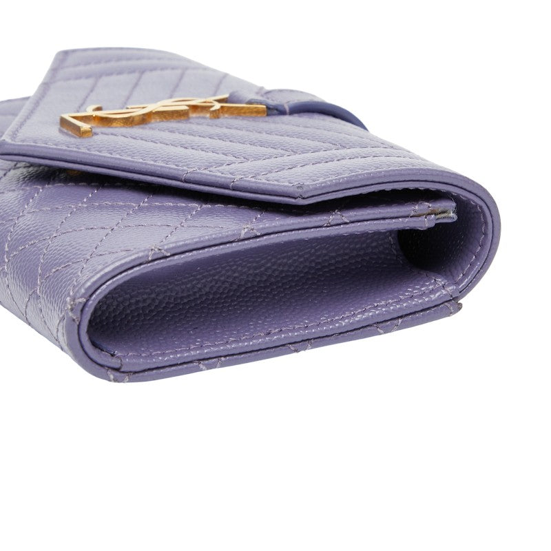 サンローラン YSL エンベロープ カードケース 651026 パープル レザー レディース SAINT LAURENT 【中古】