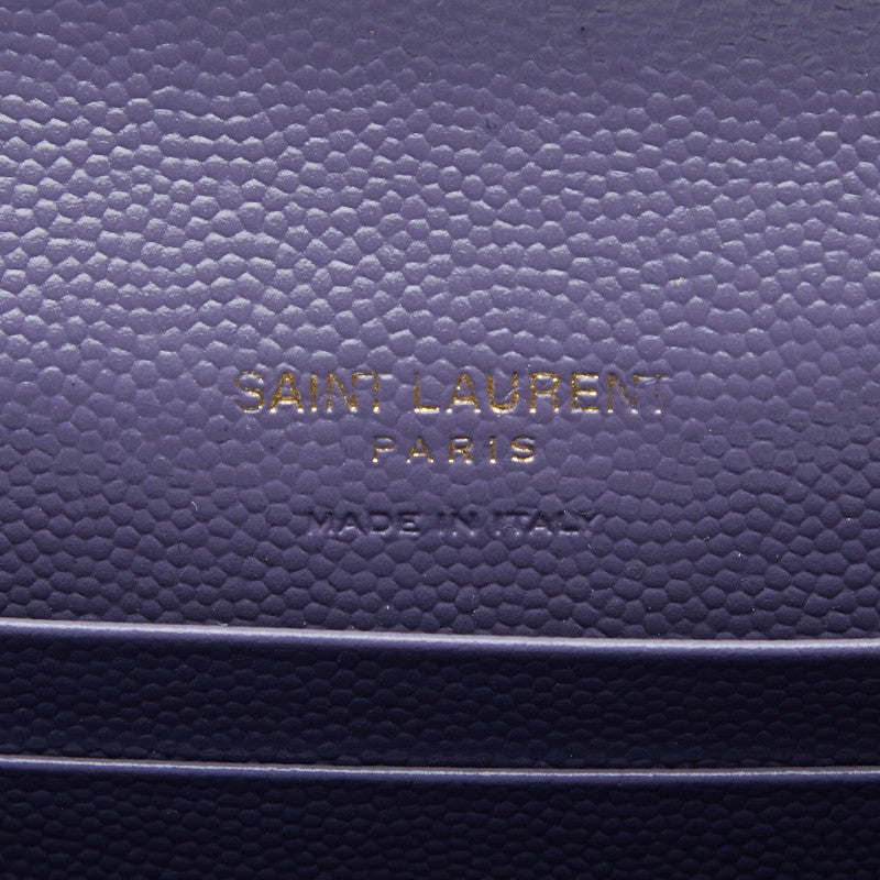 サンローラン YSL エンベロープ カードケース 651026 パープル レザー レディース SAINT LAURENT 【中古】