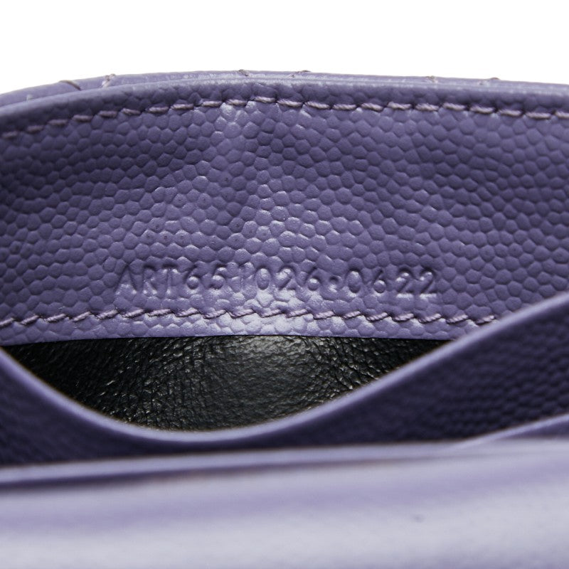 サンローラン YSL エンベロープ カードケース 651026 パープル レザー レディース SAINT LAURENT 【中古】