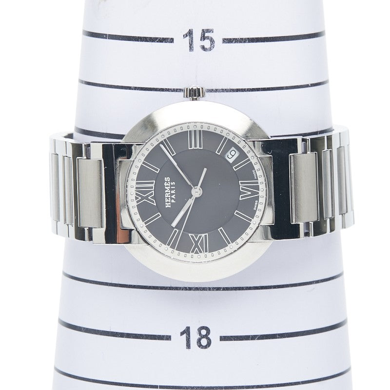 エルメス ノマード 腕時計 オートクォーツ NO1.710 グレー文字盤 ステンレススチール メンズ HERMES 【中古】