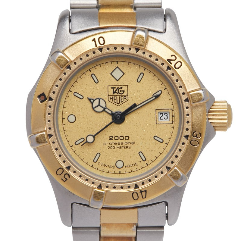 タグホイヤー 2000シリーズ 腕時計 964.008 クオーツ ゴールド文字盤 ステンレススチール メッキ レディース TAG HEUER 【中古】