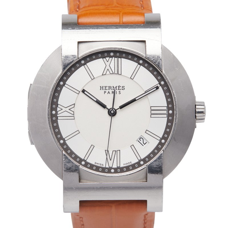 エルメス ノマードコンパス ベルト(社外品) 腕時計 NO2.910 キネティック ホワイト文字盤 ステンレススチール メンズ HERMES 【中古】