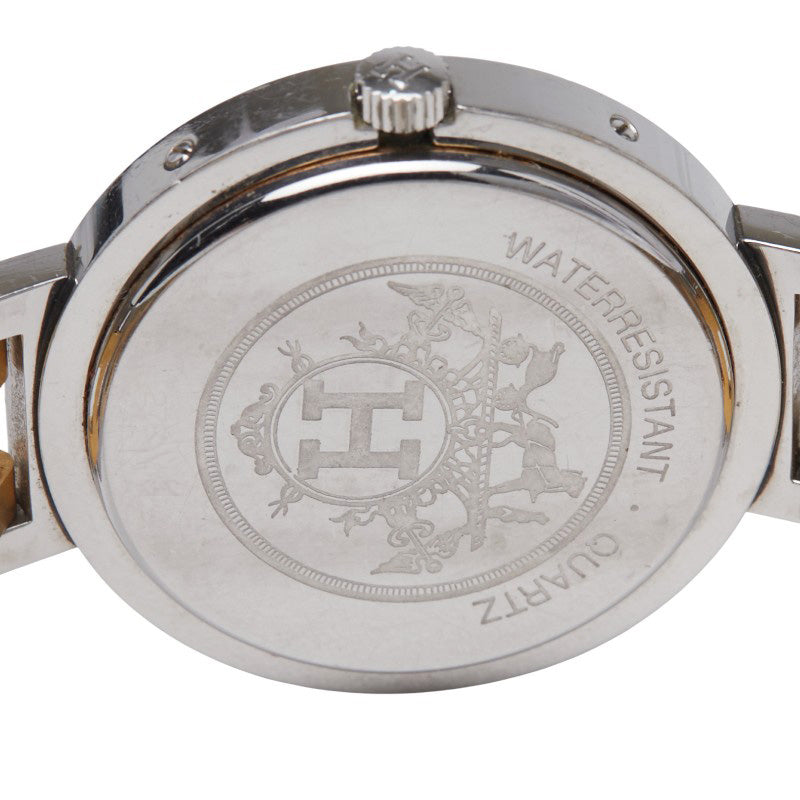 エルメス クリッパー 腕時計 クオーツ ホワイト文字盤 ステンレススチール メッキ レディース HERMES 【中古】