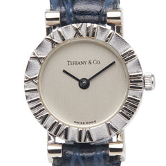 ティファニー アトラス 腕時計 D286753 クオーツ シルバー文字盤 レザー ステンレススチール レディース TIFFANY&Co. 【中古】