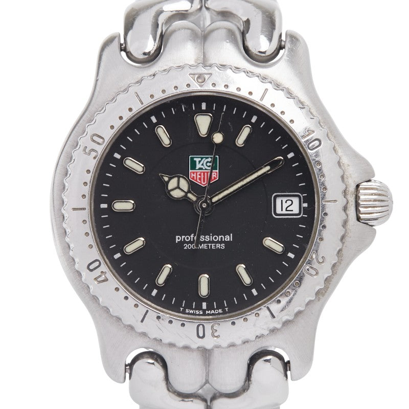 タグホイヤー セル 腕時計 WG1214-K0 クオーツ ブラック文字盤 ステンレススチール ボーイズ TAG HEUER 【中古】