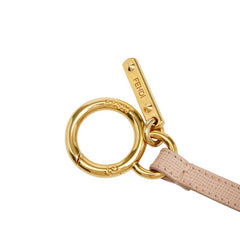 フェンディ ポンポンチャーム バッグチャーム キーホルダー ピンク ベージュ ファー レザー レディース FENDI 【中古】