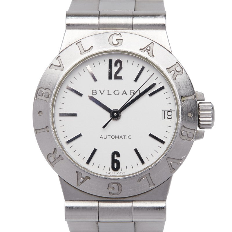 ブルガリ ディアゴノ スポーツ 腕時計 LCV29S 自動巻き ホワイト文字盤 ステンレススチール レディース BVLGARI 【中古】