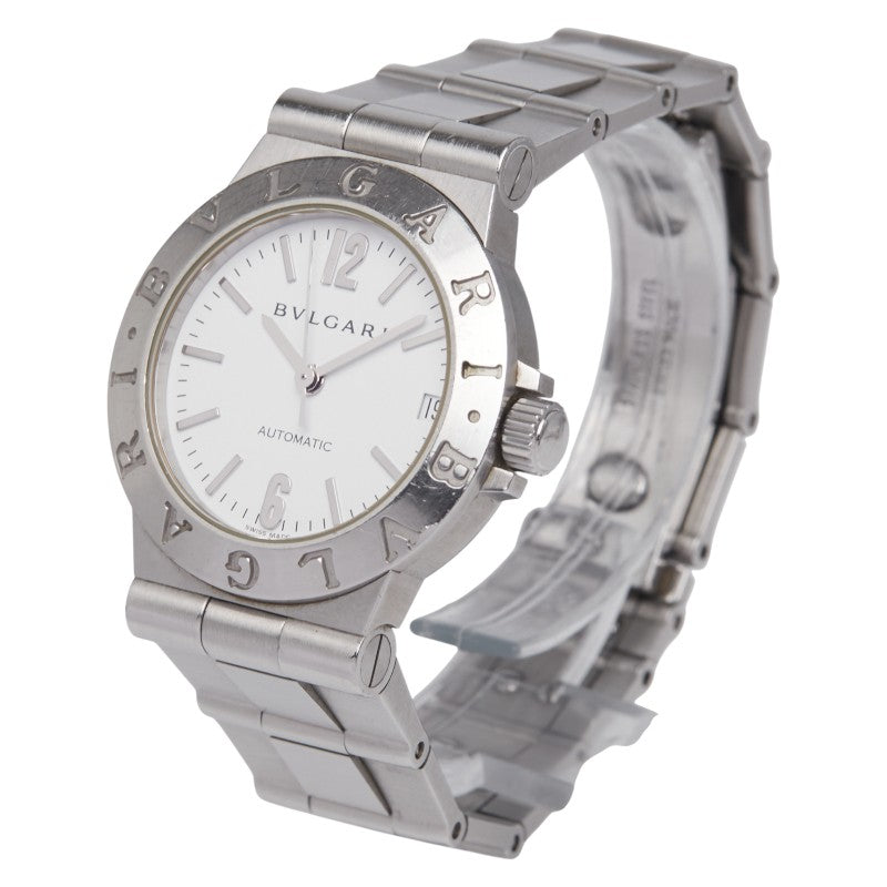 ブルガリ ディアゴノ スポーツ 腕時計 LCV29S 自動巻き ホワイト文字盤 ステンレススチール レディース BVLGARI 【中古】