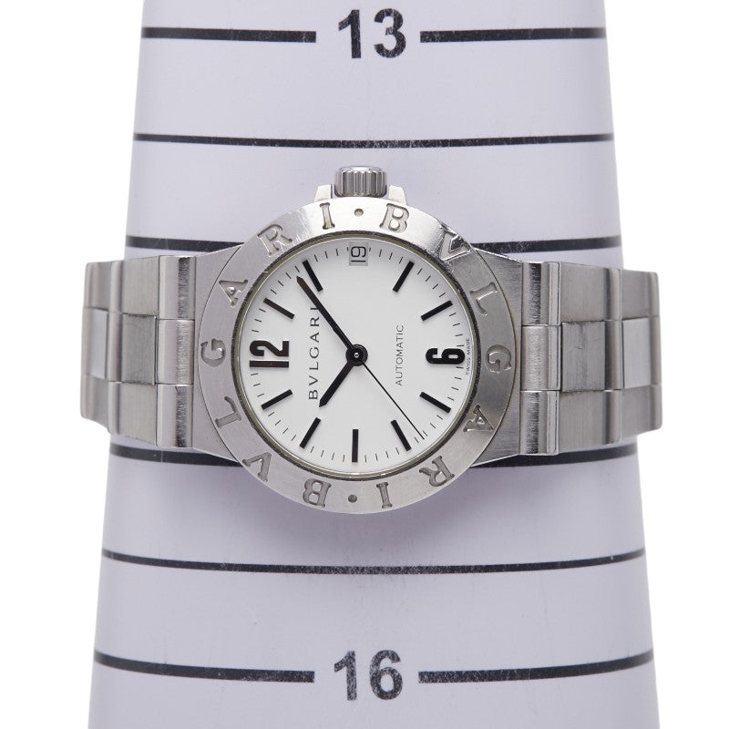 ブルガリ ディアゴノ スポーツ 腕時計 LCV29S 自動巻き ホワイト文字盤 ステンレススチール レディース BVLGARI 【中古】