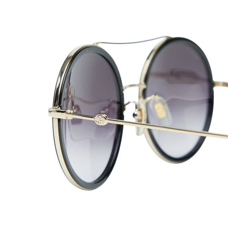 グッチ バンブルビー サングラス ラウンド グラデーションレンズ GG0061S ブラック ゴールド プラスチック レディース GUCCI 【中古】