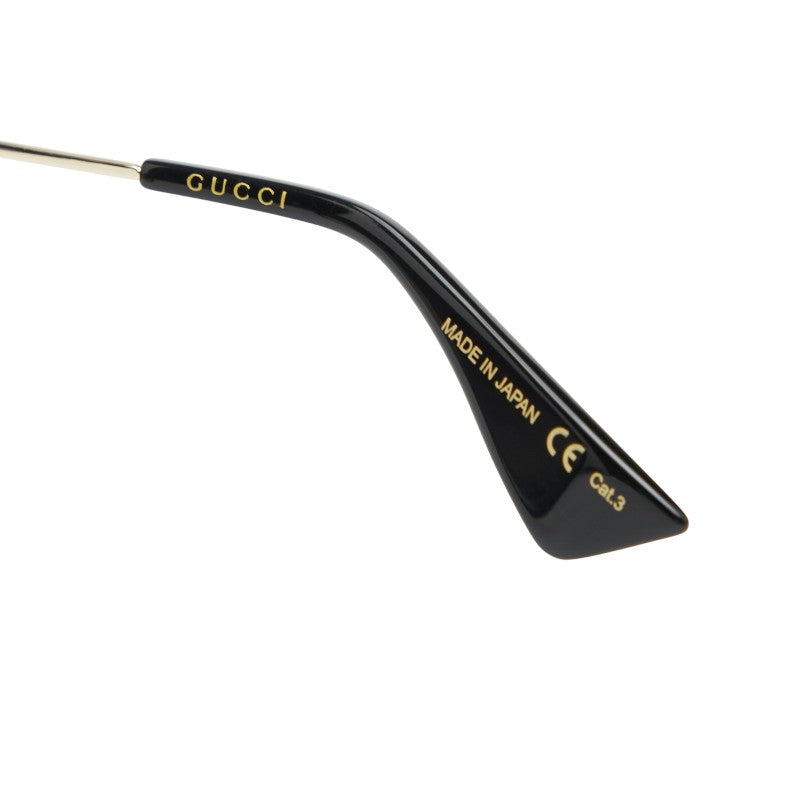 グッチ バンブルビー サングラス ラウンド グラデーションレンズ GG0061S ブラック ゴールド プラスチック レディース GUCCI 【中古】