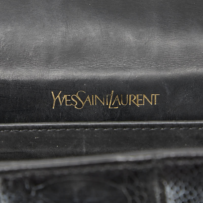 サンローラン 斜め掛け ショルダーバッグ ブラック レザー レディース SAINT LAURENT 【中古】