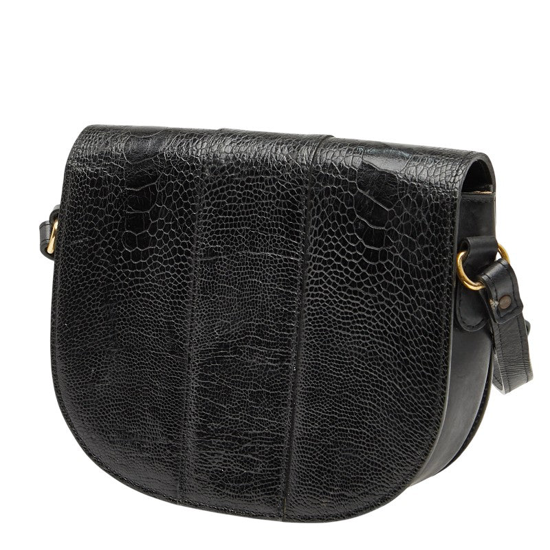 サンローラン 斜め掛け ショルダーバッグ ブラック レザー レディース SAINT LAURENT 【中古】