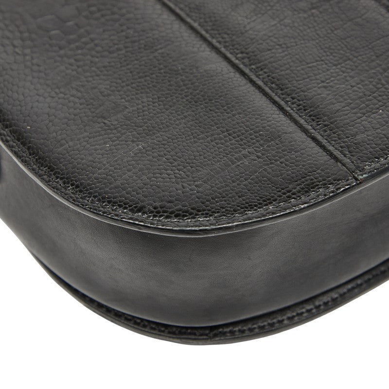 サンローラン 斜め掛け ショルダーバッグ ブラック レザー レディース SAINT LAURENT 【中古】