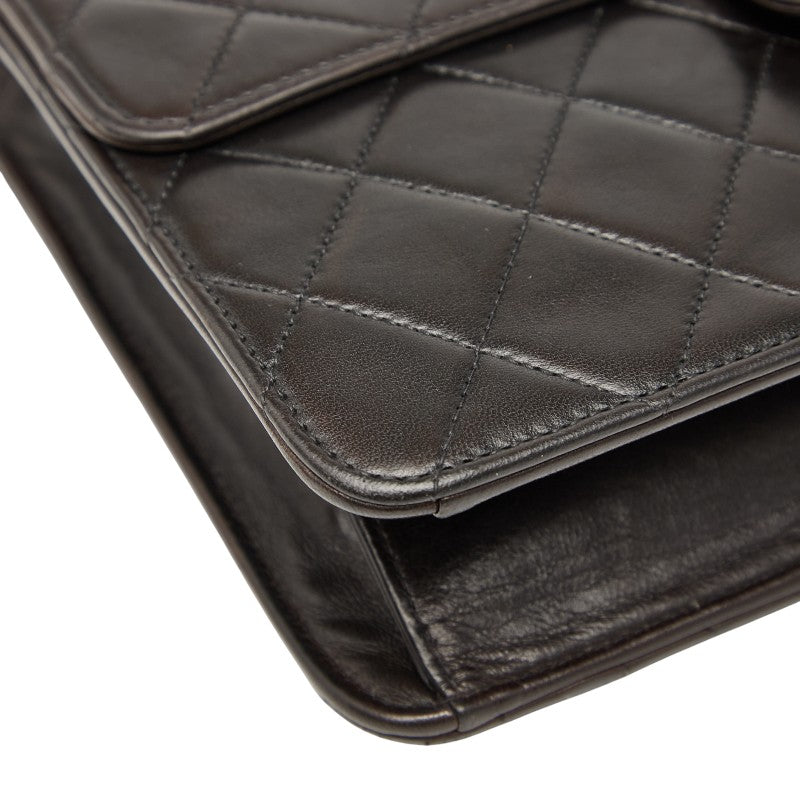 シャネル マトラッセ ココマーク チェーン ショルダーバッグ ブラウン ラムスキン レディース CHANEL 【中古】