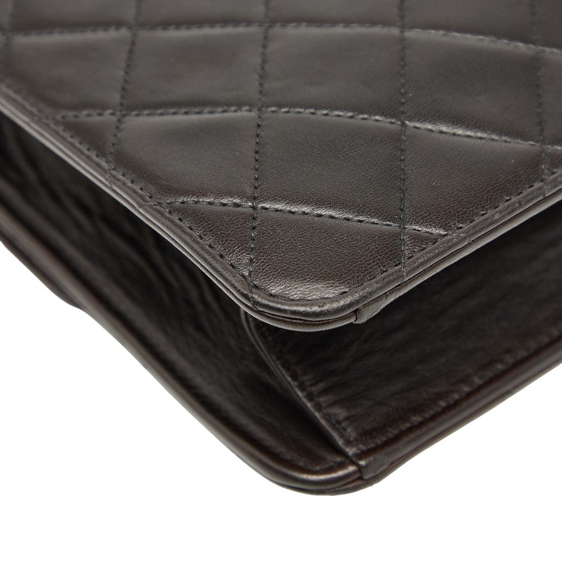 シャネル マトラッセ ココマーク チェーン ショルダーバッグ ブラウン ラムスキン レディース CHANEL 【中古】