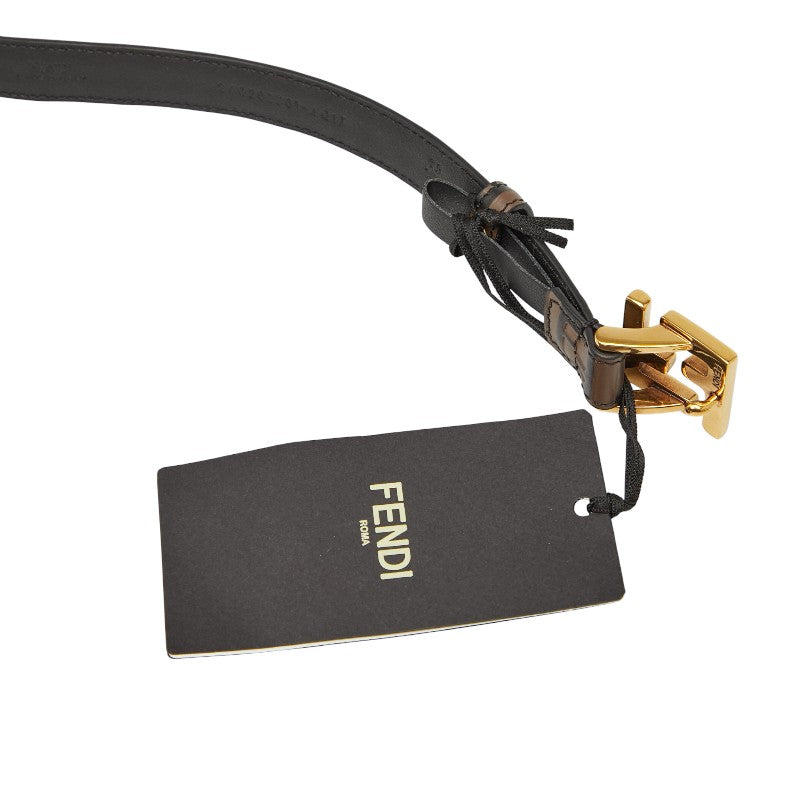 フェンディ ズッカ ベルト サイズ:75/30 ブラウン ブラック レザー レディース FENDI 【中古】