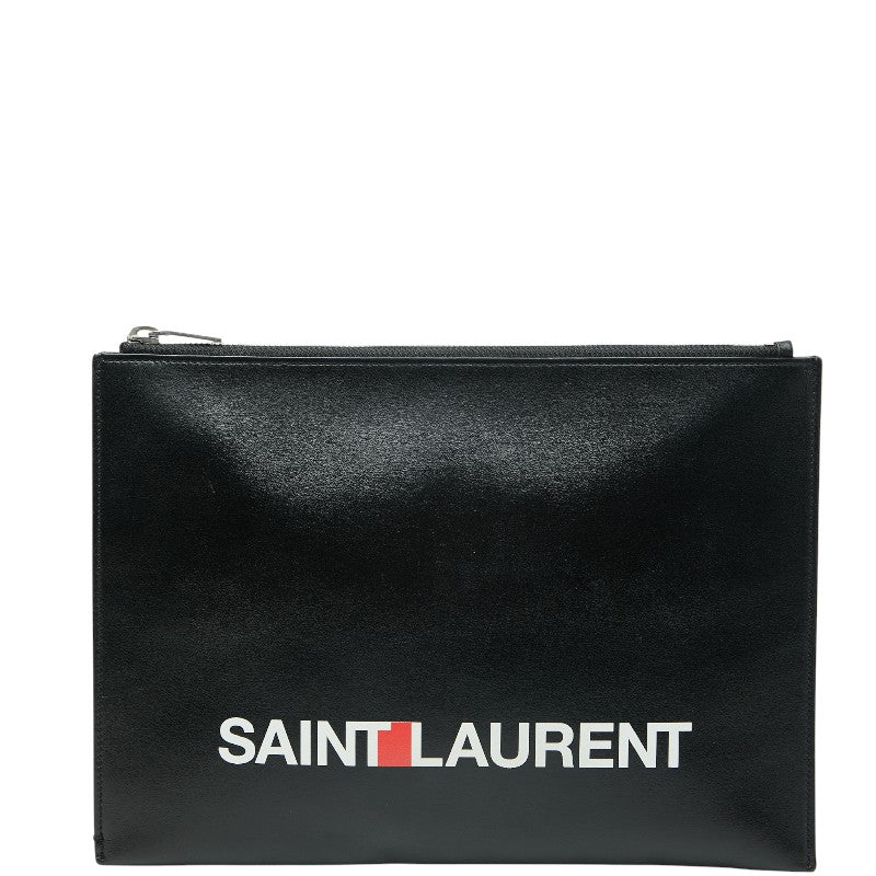 サンローラン ロゴ クラッチバッグ セカンドバッグ ブラック マルチカラー レザー レディース SAINT LAURENT 【中古】