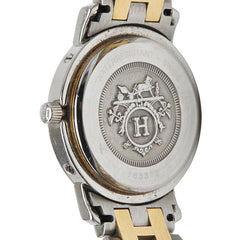 エルメス クリッパー 腕時計 CL4.220 クオーツ ホワイト文字盤 ステンレススチール メッキ レディース HERMES 【中古】