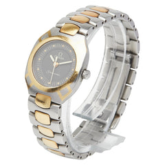 オメガ シーマスター ポラリス 腕時計 クオーツ グレー文字盤 ステンレススチール K18 ゴールド レディース OMEGA 【中古】