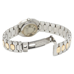 オメガ シーマスター ポラリス 腕時計 クオーツ グレー文字盤 ステンレススチール K18 ゴールド レディース OMEGA 【中古】