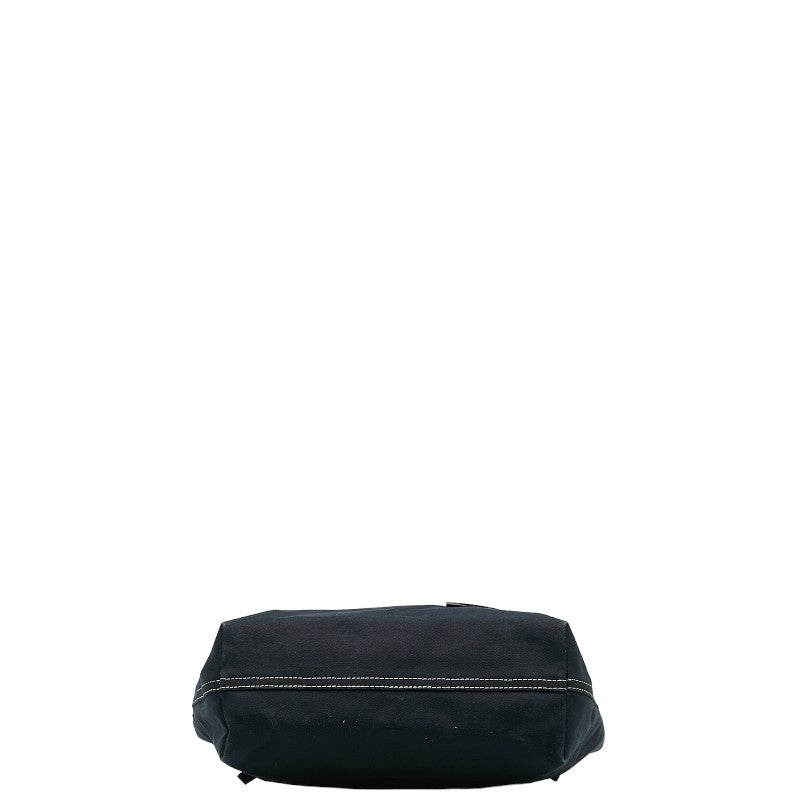 フェンディ ロゴ金具 トートバッグ ショルダーバッグ 26761 ネイビー キャンバス レザー レディース FENDI 【中古】
