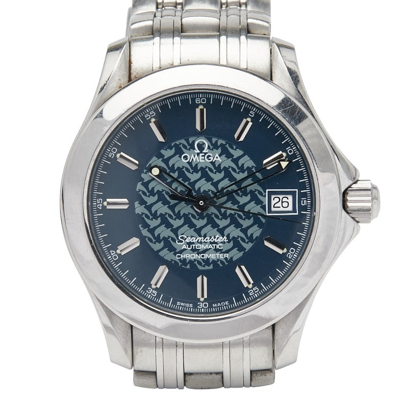 オメガ シーマスター120 ジャック マイヨール1997 腕時計 2500.80 自動巻き ブルー文字盤 ステンレススチール メンズ OMEGA 【中古】