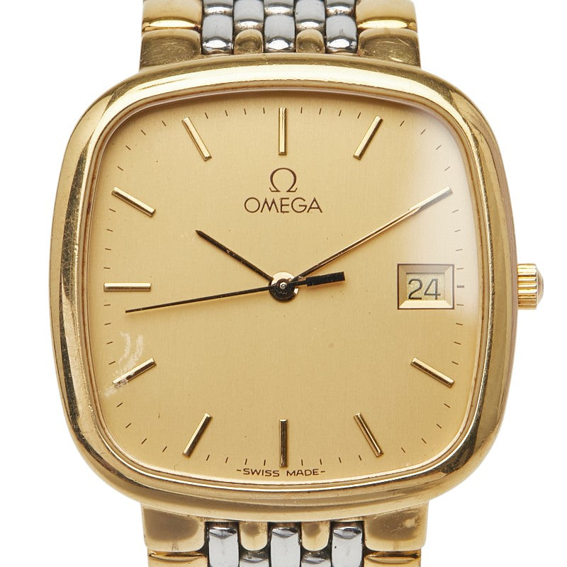 オメガ デビル 腕時計 クオーツ ゴールド文字盤 ステンレススチール メッキ メンズ OMEGA 【中古】