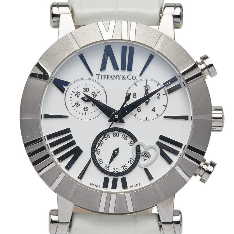 ティファニー アトラス 腕時計 Z1301.32.11A20A71A クオーツ ホワイト文字盤 ステンレススチール レザー レディース TIFFANY&Co. 【中古】