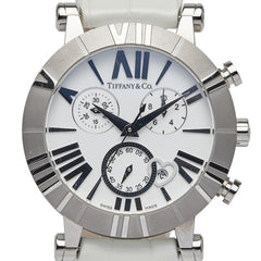 ティファニー アトラス 腕時計 Z1301.32.11A20A71A クオーツ ホワイト文字盤 ステンレススチール レザー レディース TIFFANY&Co. 【中古】