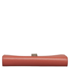 セリーヌ ラージ ストラップウォレット 長財布 バイカラー ピンク グレー レザー レディース CELINE 【中古】