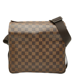 ルイ ヴィトン ダミエ ナヴィグリオ 斜め掛け ショルダーバッグ N45255 ブラウン PVC レザー レディース LOUIS VUITTON 【中古】