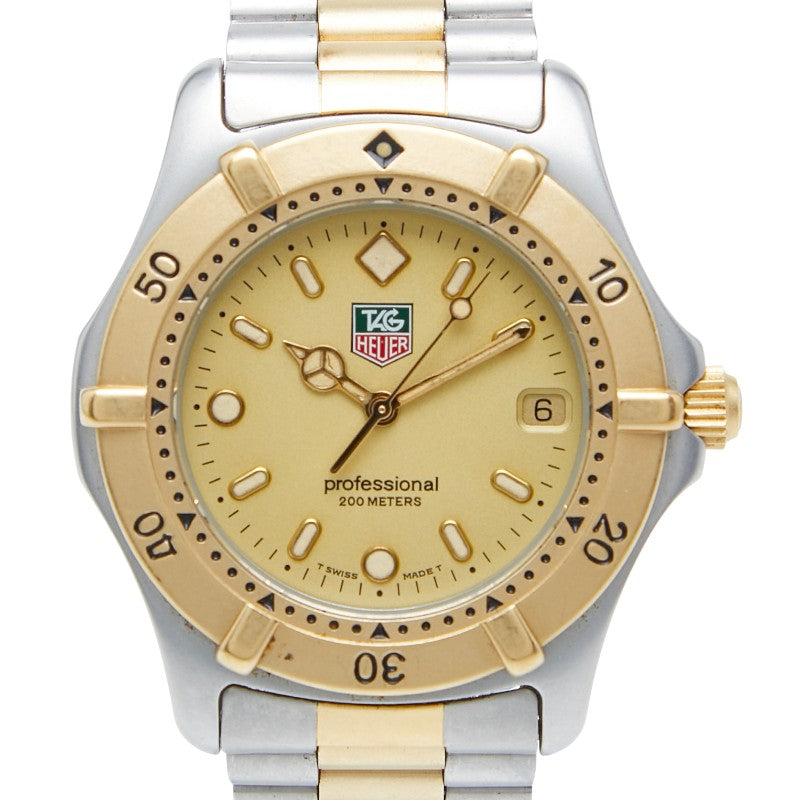 タグホイヤー プロフェッショナル 腕時計 WE1120-R クオーツ ゴールド文字盤 ステンレススチール メッキ メンズ TAG HEUER 【中古】